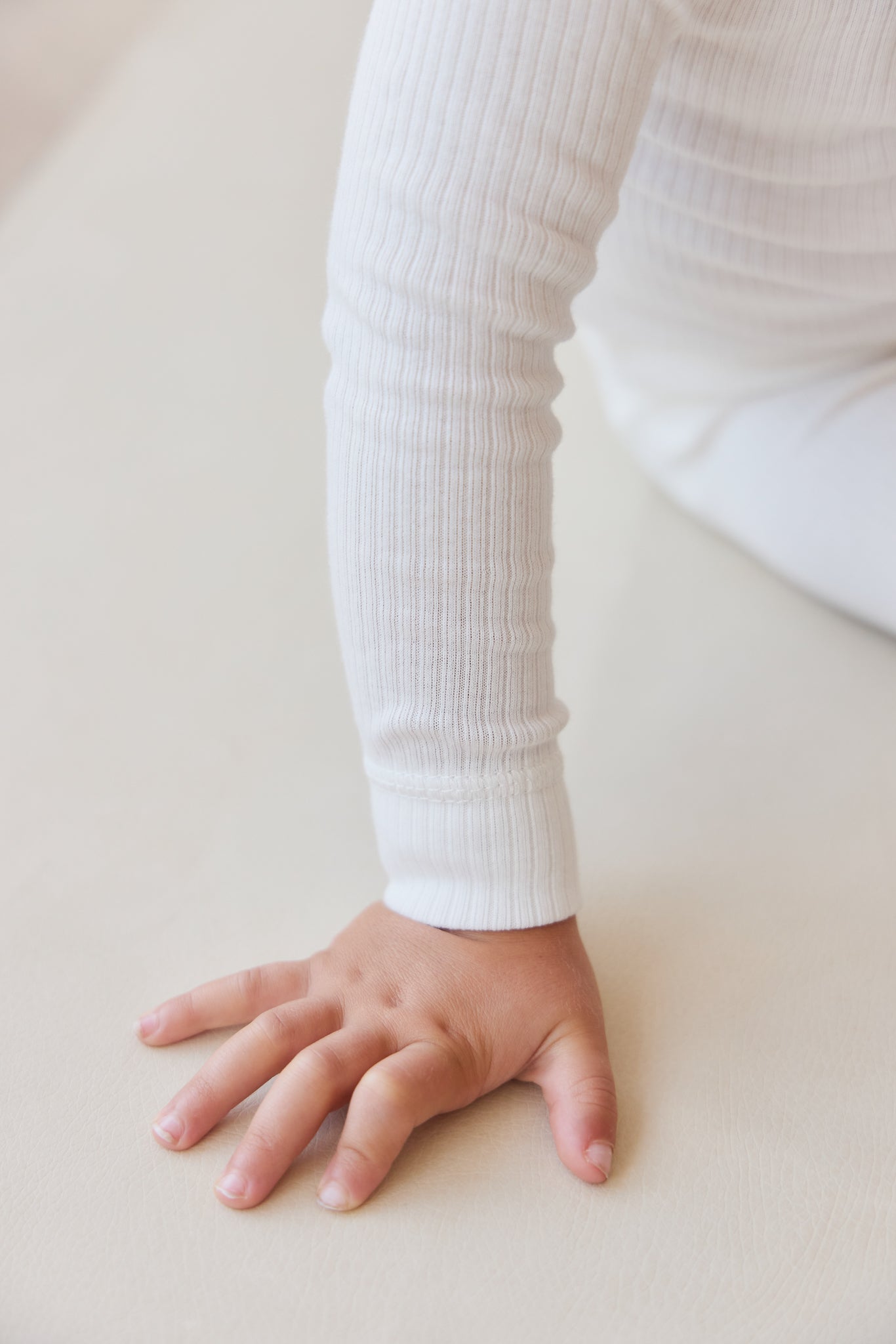 Organic Cotton Modal Long Sleeve Henley - Milk