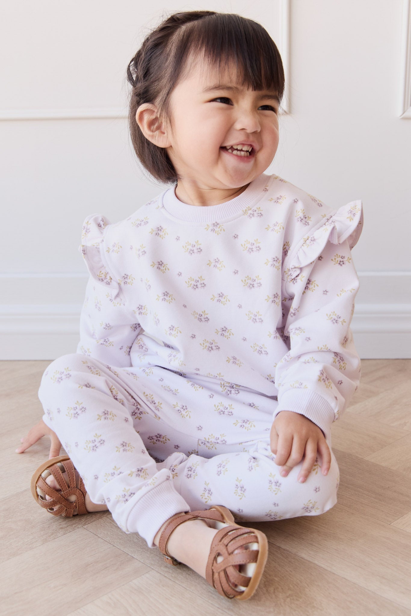 Organic Cotton Morgan Track Pant - Rose Floral Pink