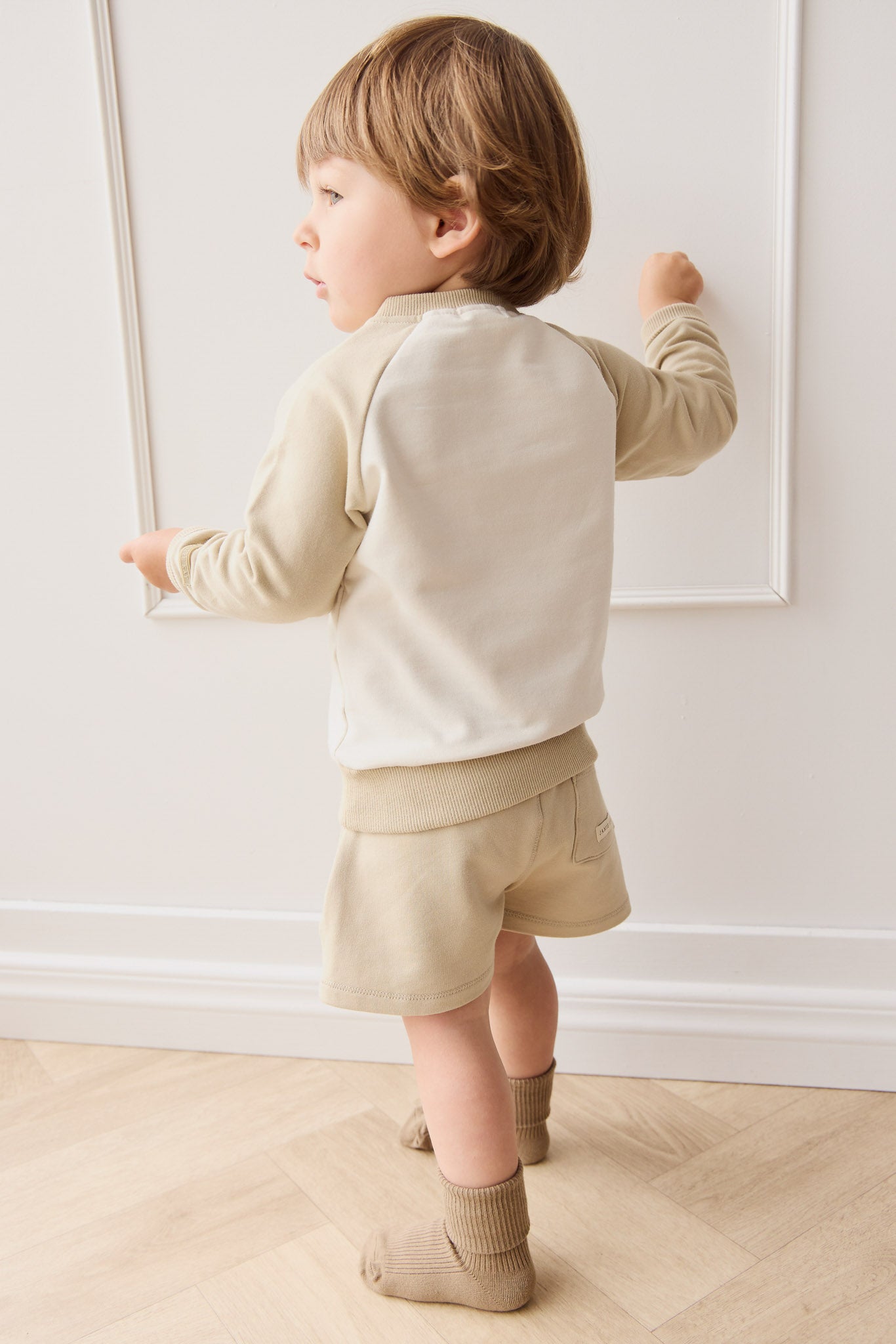Organic Cotton Tao Sweatshirt - Biscuit/Cloud Bobbie Bear