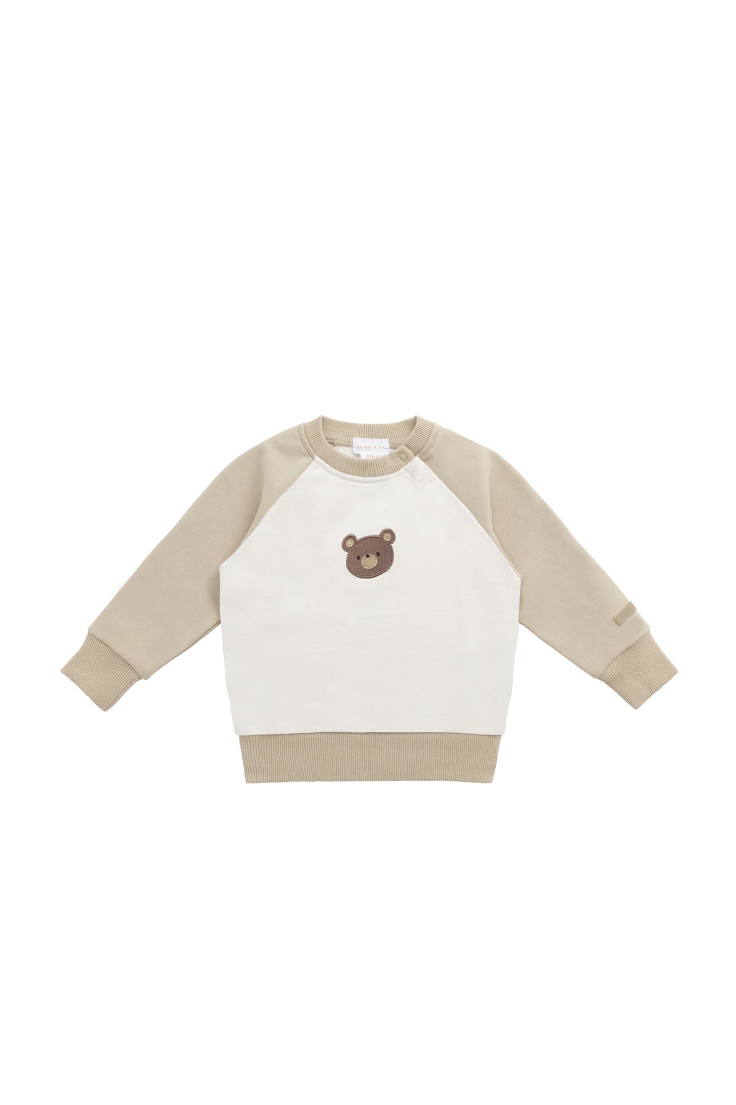 Organic Cotton Tao Sweatshirt - Biscuit/Cloud Bobbie Bear