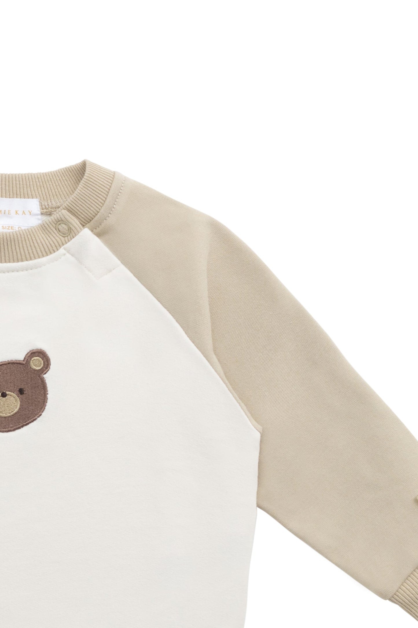 Organic Cotton Tao Sweatshirt - Biscuit/Cloud Bobbie Bear