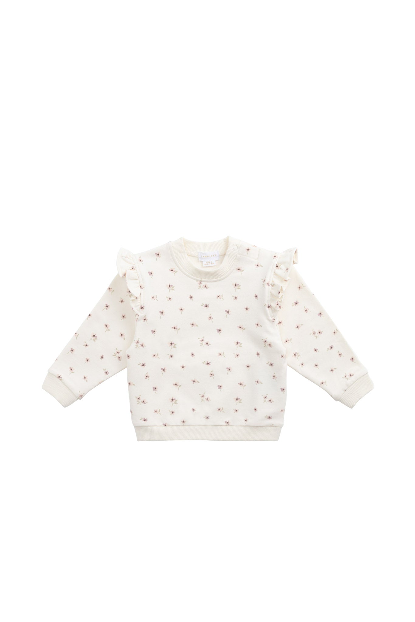 Organic Cotton Maple Sweatshirt - Simple Flowers Egret