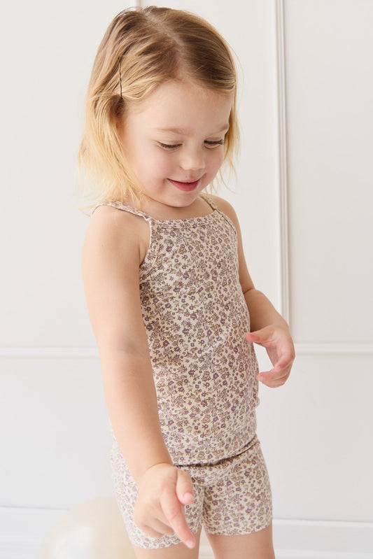 Organic Cotton Modal Singlet - Amber Eggnog
