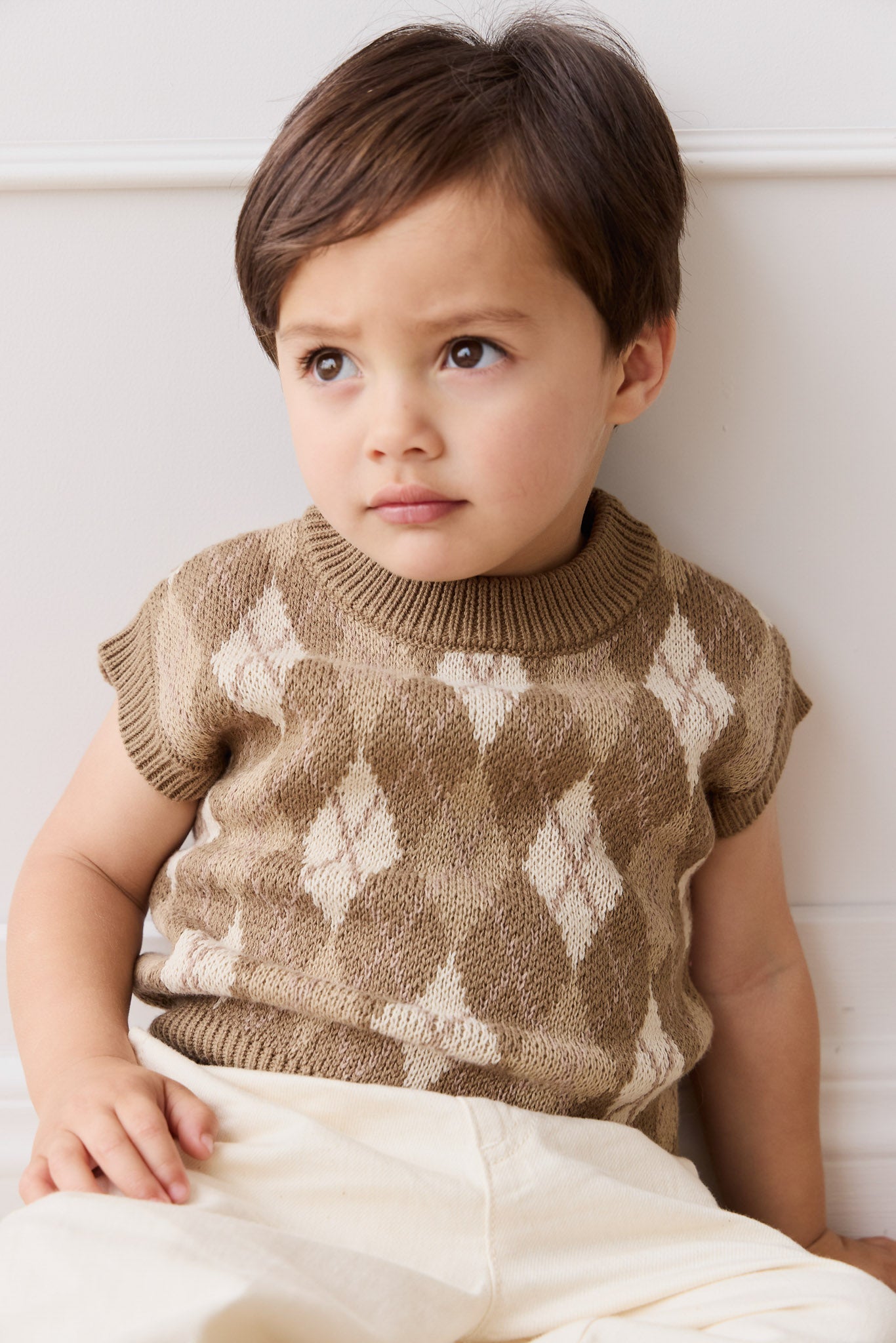 Marcus Knit Vest - Marcus Jacquard Pecan
