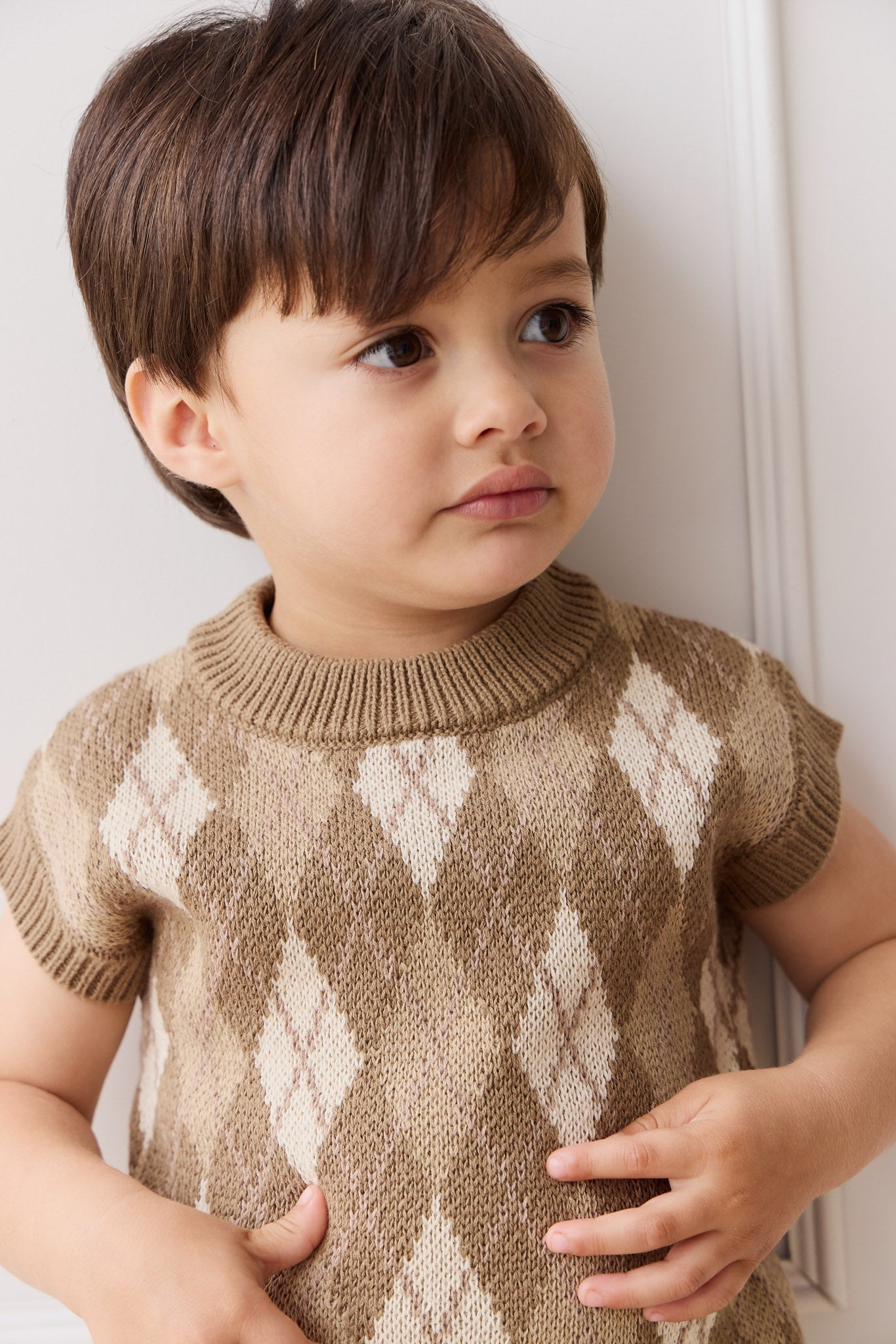 Marcus Knit Vest - Marcus Jacquard Pecan