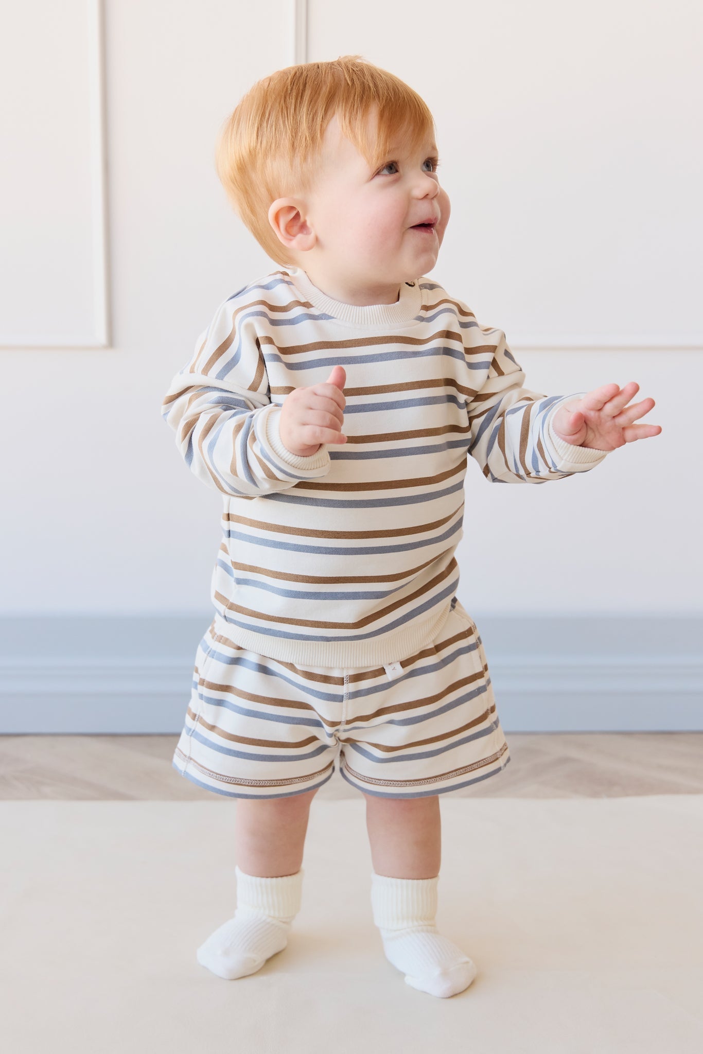 Organic Cotton Damien Sweatshirt - Hudson Stripe Tiger