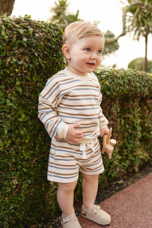 Organic Cotton Damien Sweatshirt - Hudson Stripe Tiger