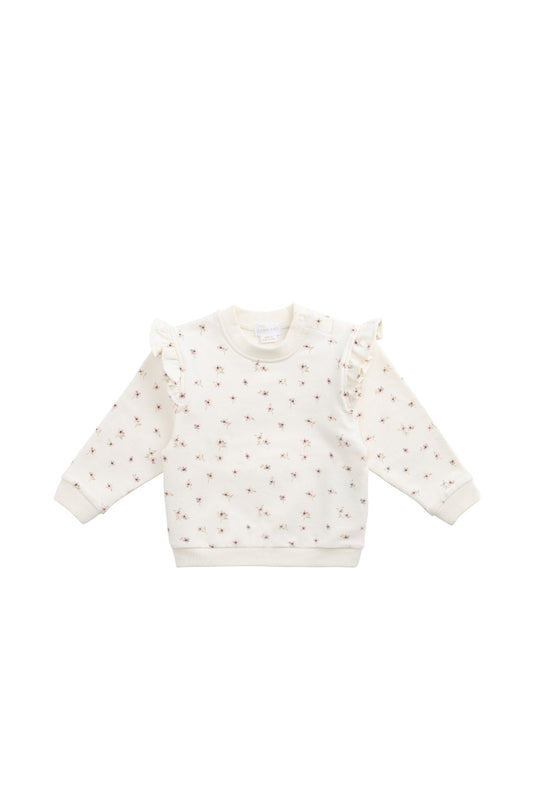 Organic Cotton Maple Sweatshirt - Simple Flowers Egret