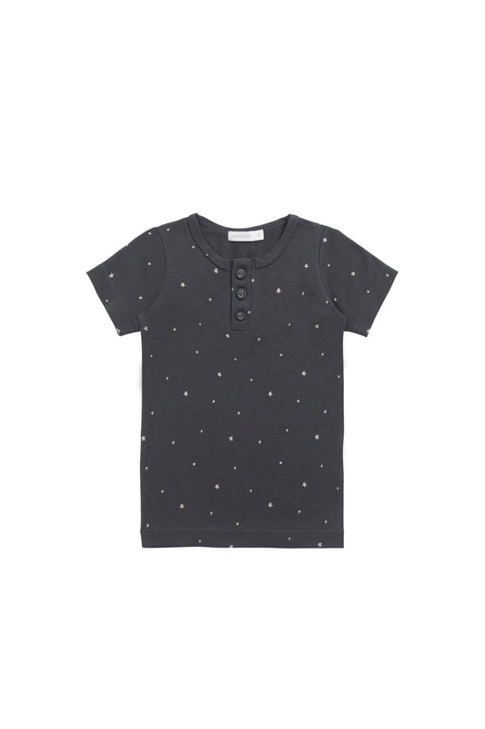 Organic Cotton Modal Henley Tee - Milky Way Icelandic
