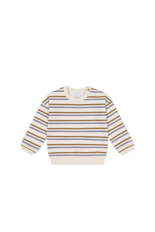 Organic Cotton Damien Sweatshirt - Hudson Stripe Tiger