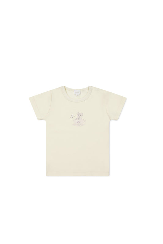 Pima Cotton Aude Oversized Tee - Parchment Moons Garden